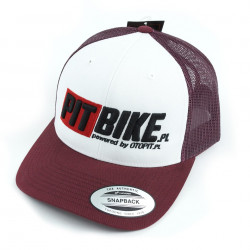 Czapka Trucker Pit Bike 3D White & Maroon