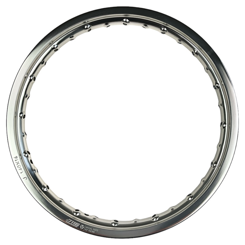 Obręcz felgi przedniej 1.4x14 aluminiowa srebrna YCF